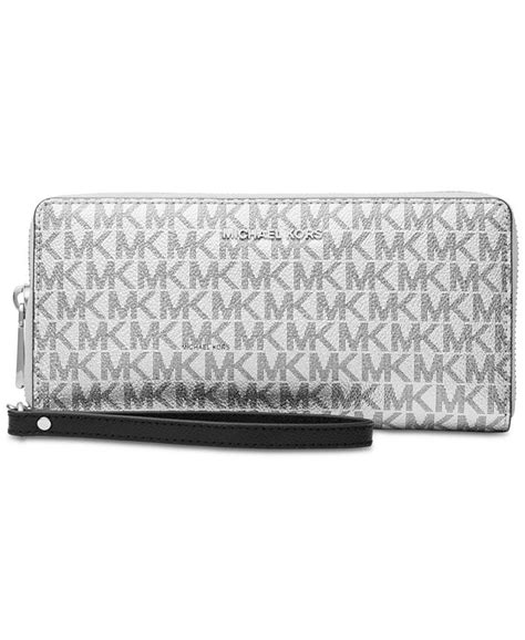 michael michael kors boxed metallic signature travel continental wallet|More.